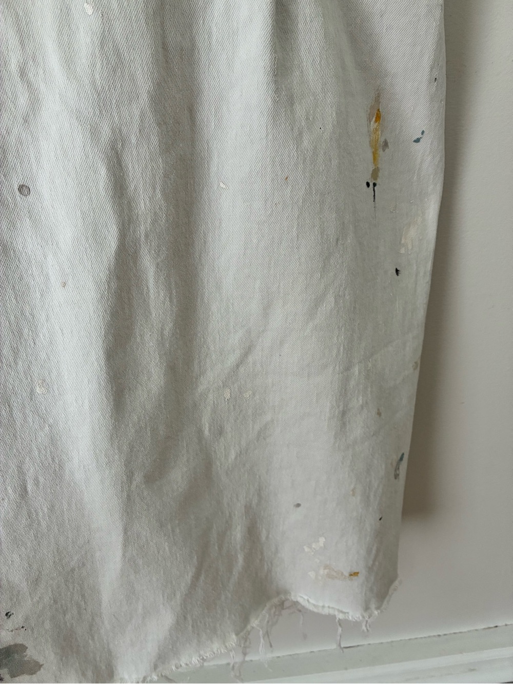 Rachel Comey White Painter's Apron Dress with Paint Splatter - Picture 5 of 10